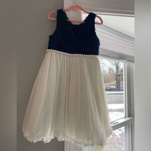 American Princess Navy and White Formal Dress